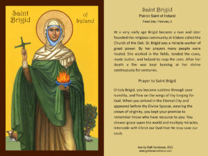 Saint Brigid laminated icon