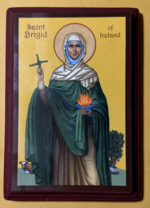 Saint Brigid mounted icon