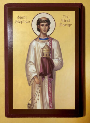 Saint Stephen 5x7 mounted icon