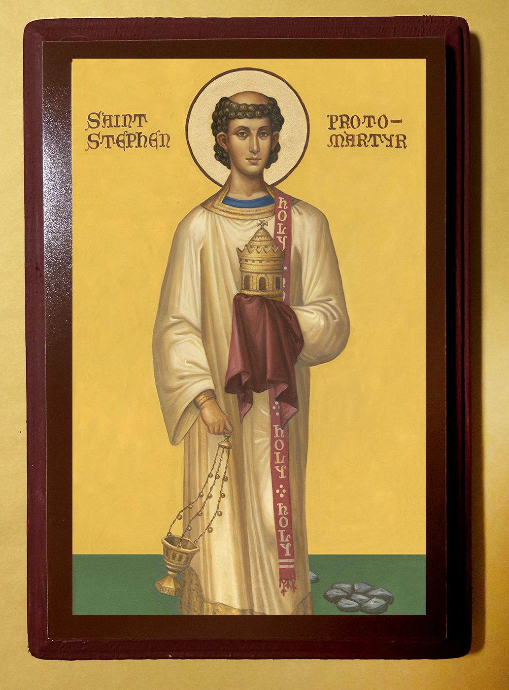 Saint Stephen mounted icon